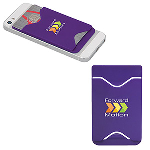 CU7386-C-Porte cartes en plastique pour cellulaire-violet (Soldes - Minimum de 450 unités)