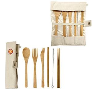 KP9792
	-GREEN BAY BAMBOO UTENSILS WITH CARRY POUCH
	-Natural