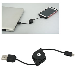 CU1999-C
	-SYNCSTER RETRACTABLE USB DATA CABLE
	-Black (Clearance Minimum 380 Units)