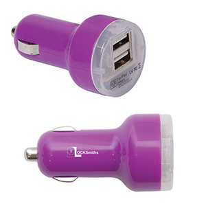 CU7440-C
	-DUAL USB CAR CHARGER
	-Purple (Clearance Minimum 120 Units)
