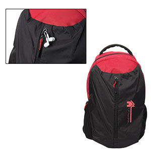 KN6525-C
	-ZIP-CHECKER LAPTOP BACKPACK
	-Black/Red (Clearance Minimum 30 Units)