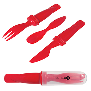 KP6641
	-LUNCH MATE CUTLERY SET
	-Red/Clear