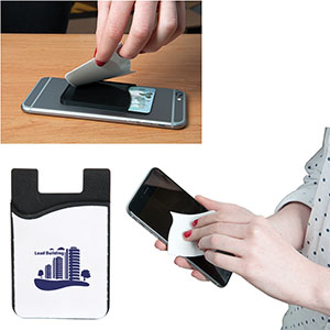 SB5499-C
	-PHONE WALLET WITH SCREEN CLEANER
	-Black/White (Clearance Minimum 210 Units)