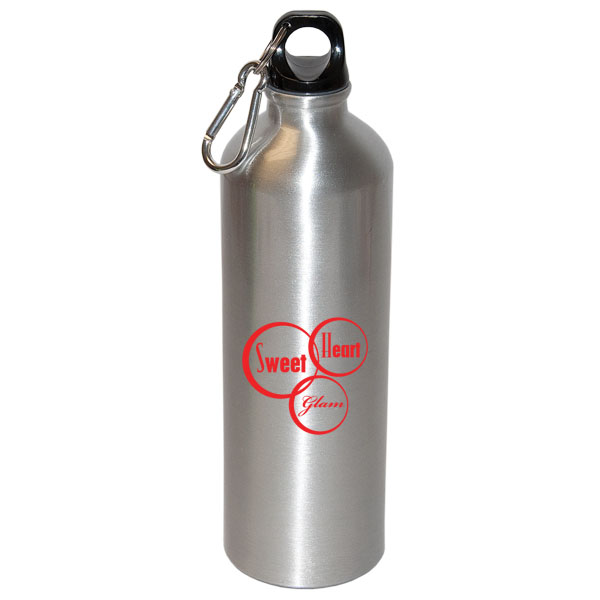 750 Ml (25 Fl. Oz.) Aluminum Water Bottle With Carabiner - HPG -  Promotional Products Supplier
